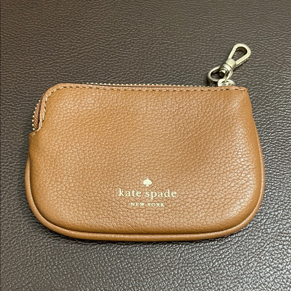 kate spade New York Pebbled Leather Coin Pouch in Brown